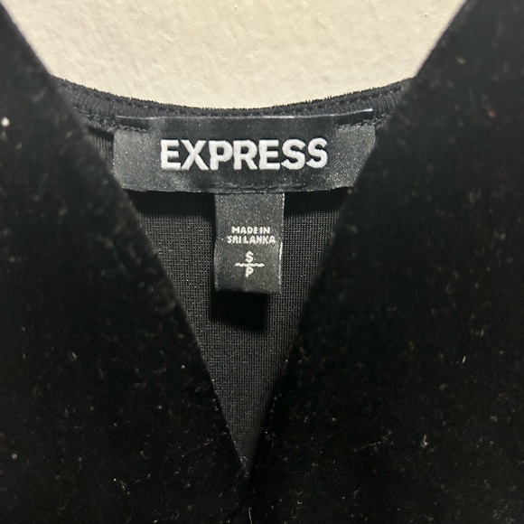 Express Black Velvet Fit and Flare ROMPER - Picture 5 of 6